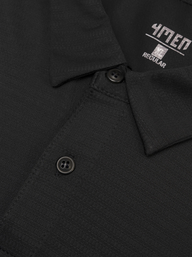 Áo Polo Thể Thao In Logo 4M Tròn Form Regular PO171 Màu Đen