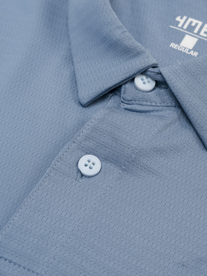 Áo Polo Thể Thao In Logo 4M Tròn Form Regular PO171 Màu Xám Xanh