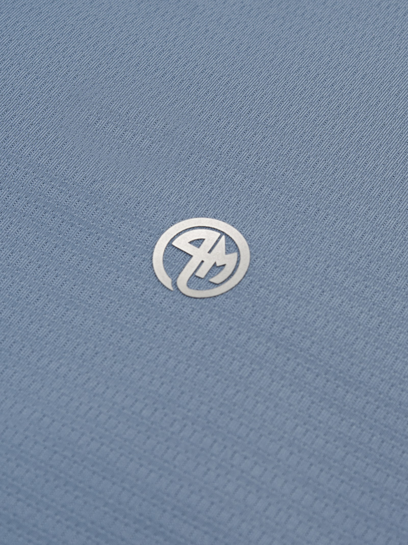 Áo Polo Thể Thao In Logo 4M Tròn Form Regular PO171 Màu Xám Xanh