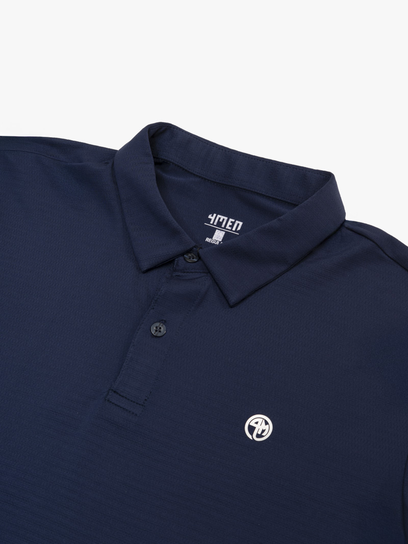 Áo Polo Thể Thao In Logo 4M Tròn Form Regular PO171 Màu Xanh Đen