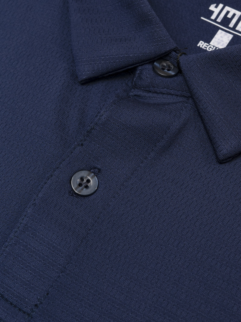 Áo Polo Thể Thao In Logo 4M Tròn Form Regular PO171 Màu Xanh Đen