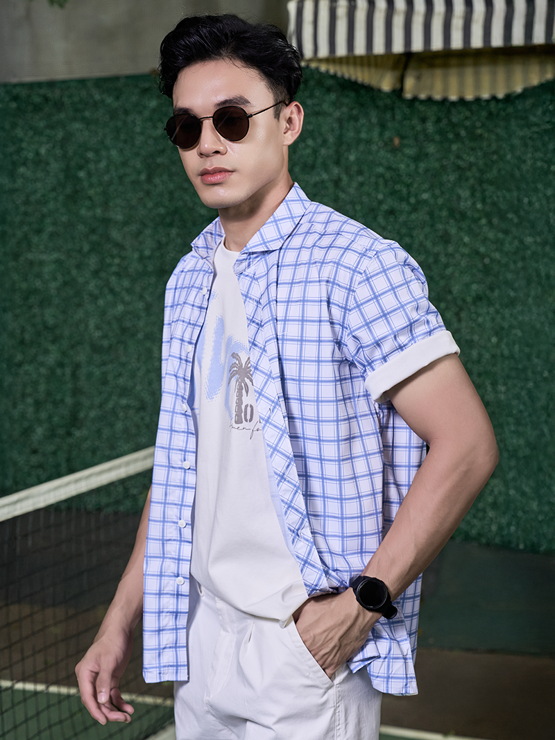 Áo Sơ Mi Caro Cool-X Thêu 4M Form Regular SM193