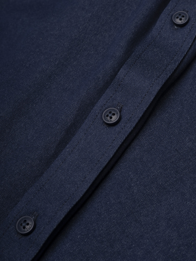 Áo Sơ Mi Denim Thêu Just Breath Form Regular SM196 Màu Xanh Biển Đậm