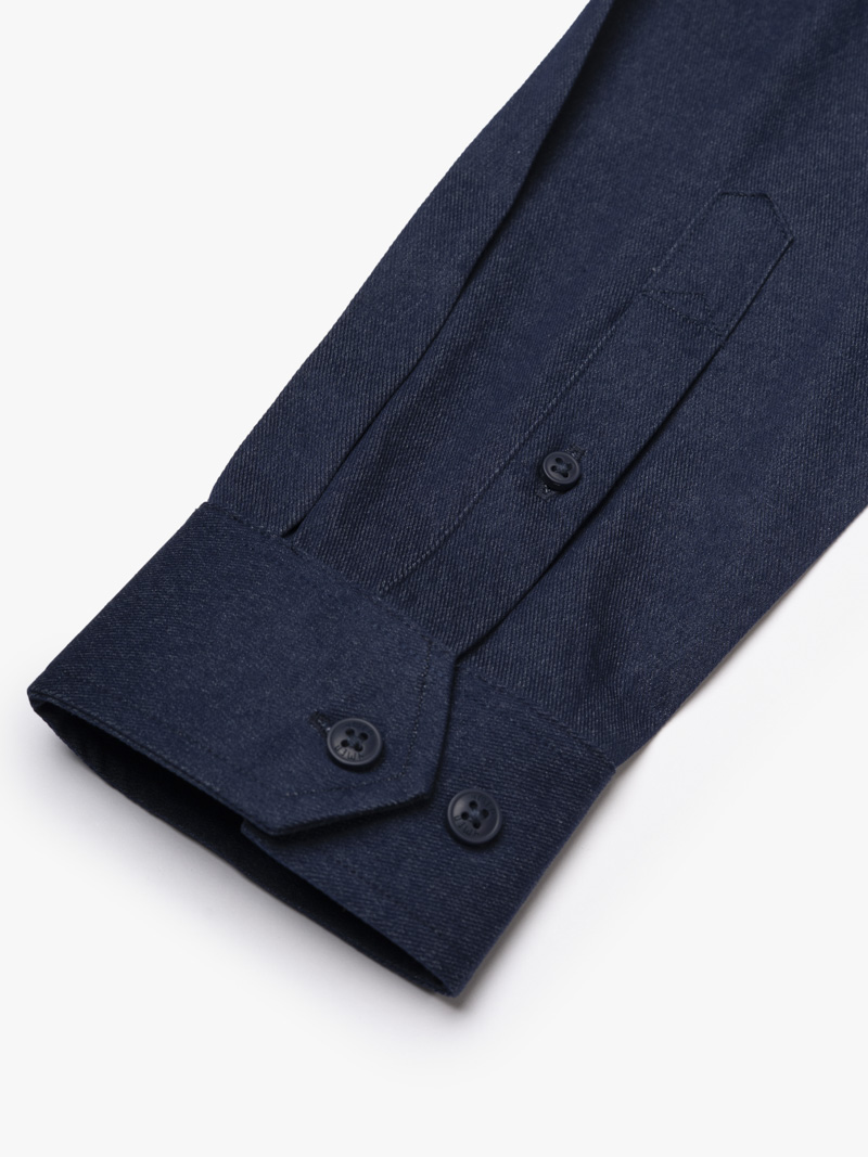 Áo Sơ Mi Denim Thêu Just Breath Form Regular SM196 Màu Xanh Biển Đậm