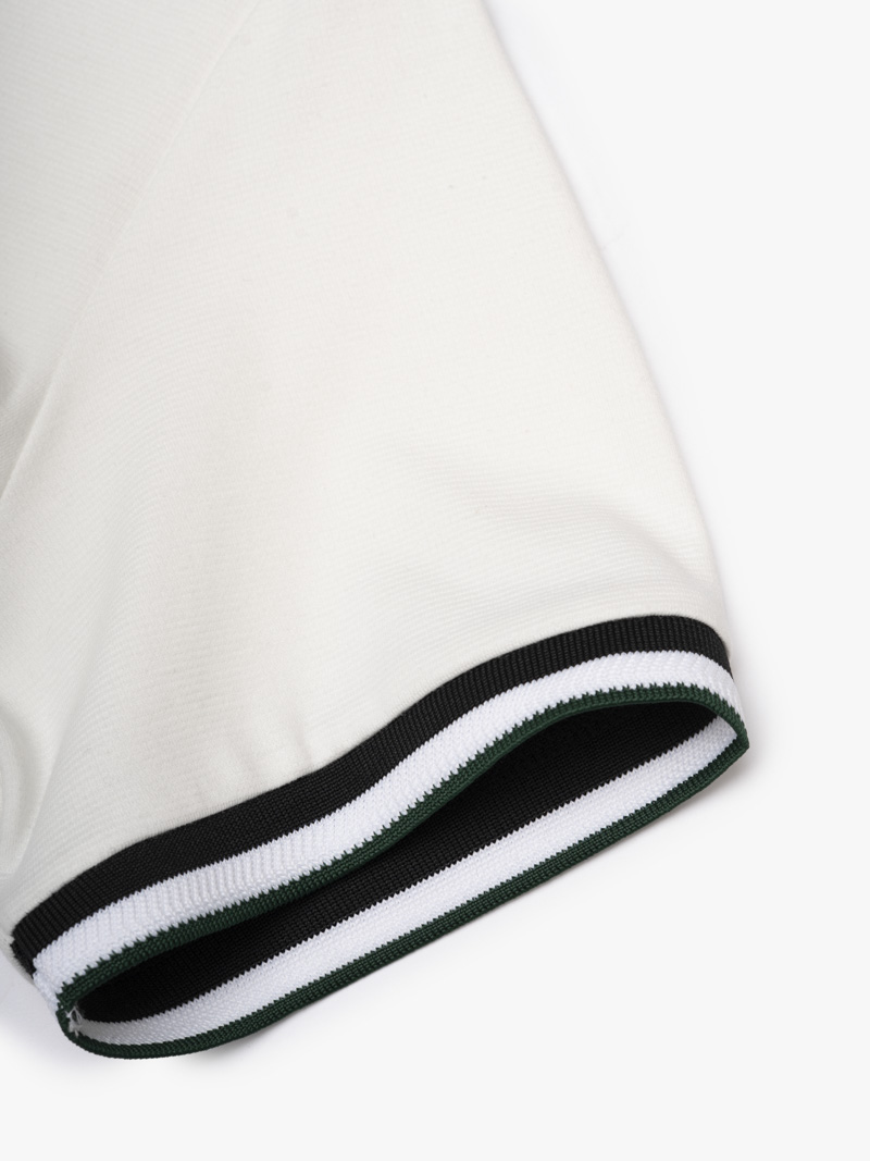 Áo Thun Cổ Tròn Phối Bo Form Regular AT180 Màu Trắng