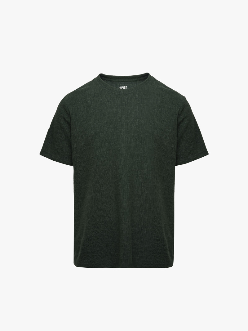 Áo Thun Dệt Kim Thêu Logo M Form Regular AT181 Màu Xanh Lá