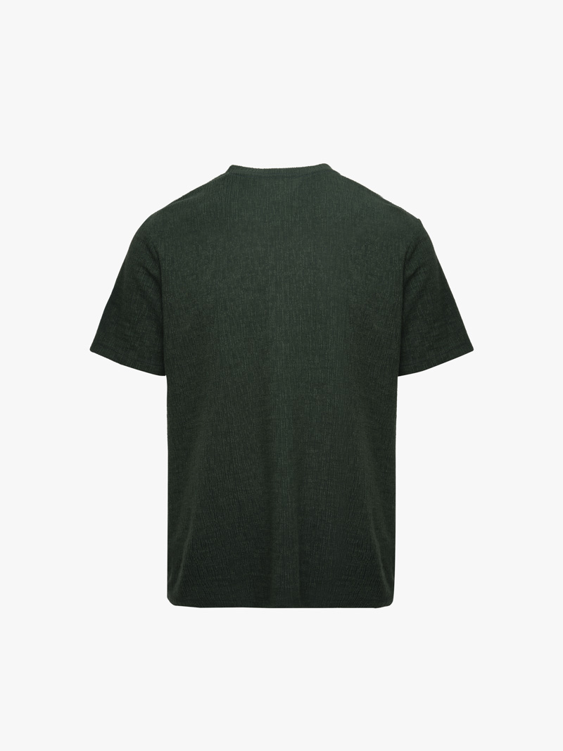 Áo Thun Dệt Kim Thêu Logo M Form Regular AT181 Màu Xanh Lá