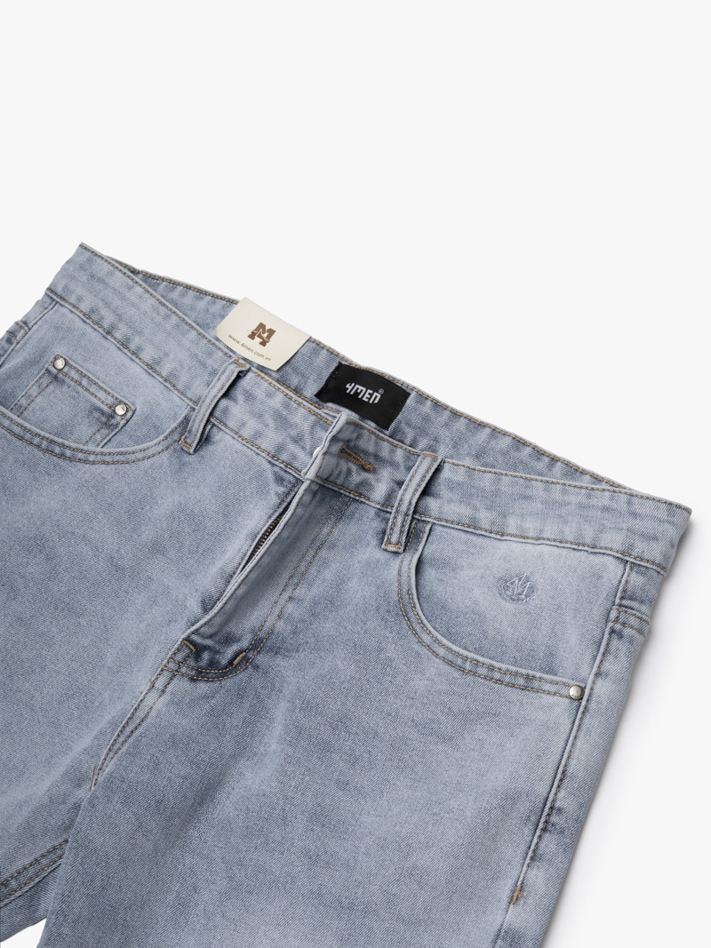 Quần Jean Xanh Thêu Logo 4M Form Slim QJ118