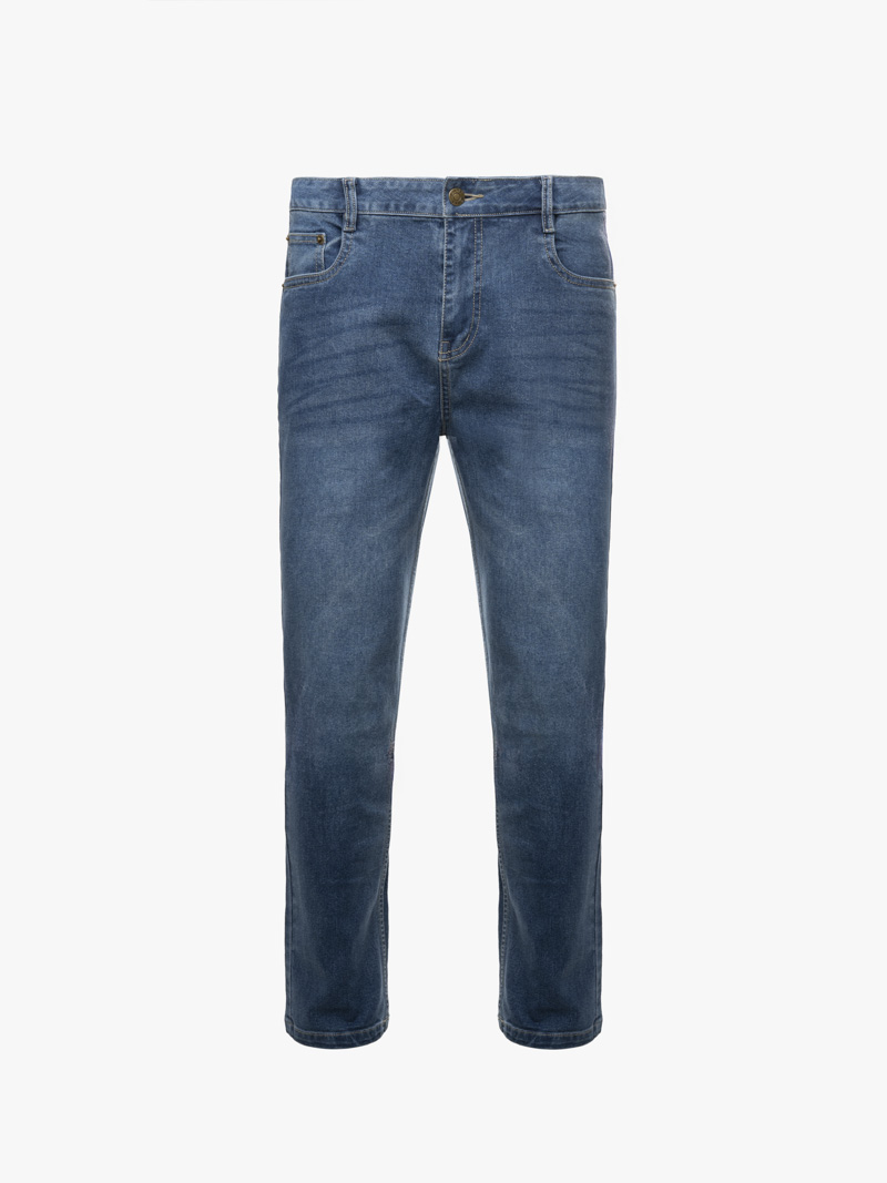 Quần Jean Diễu Túi Sau Form Slimfit QJ117 Màu Xanh Biển Đậm