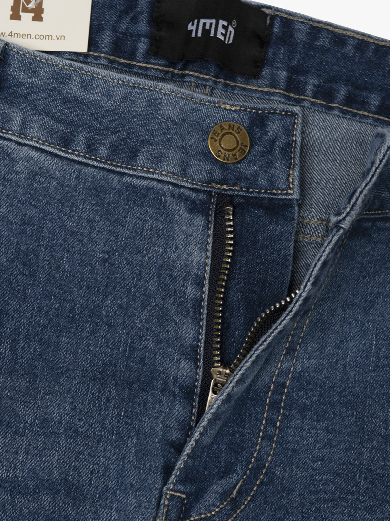 Quần Jean Diễu Túi Sau Form Slimfit QJ117 Màu Xanh Biển Đậm