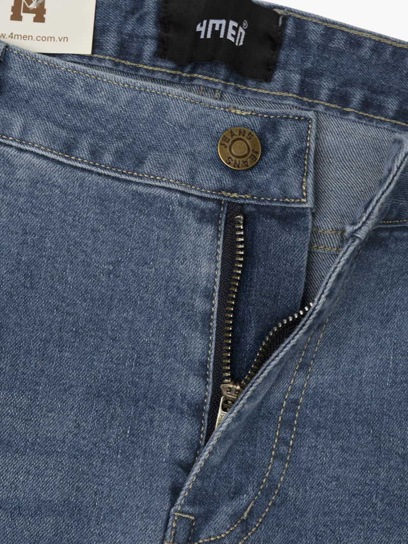 Quần Jean Diễu Túi Sau Form Slimfit QJ117 Màu Xanh Biển Nhạt