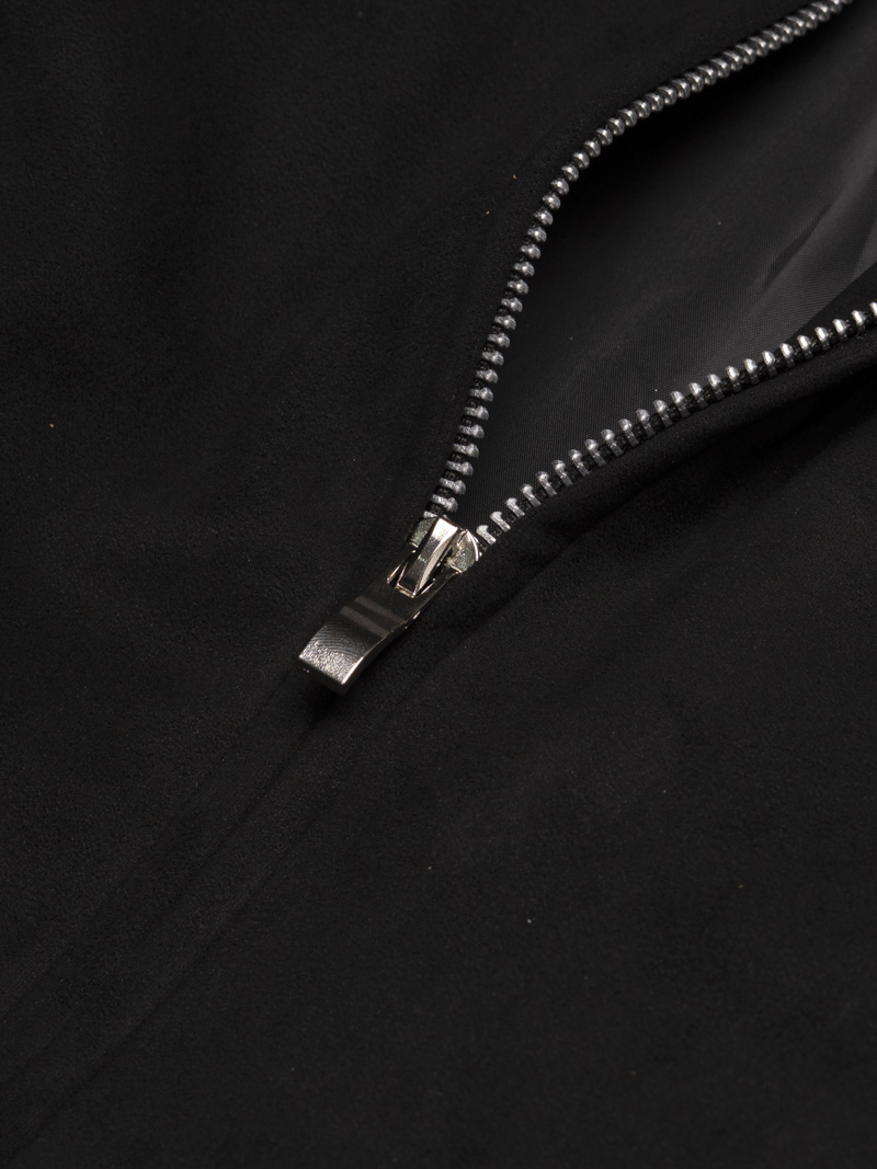 Áo Khoác Da Lộn Dây Kéo Form Regular AK079 Màu Đen