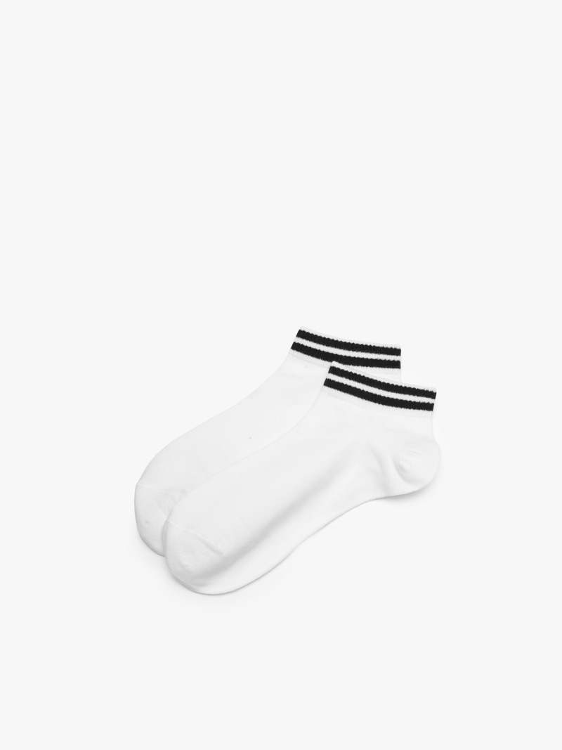 Vớ Nam cổ ngắn phối màu VO147 Màu Trắng