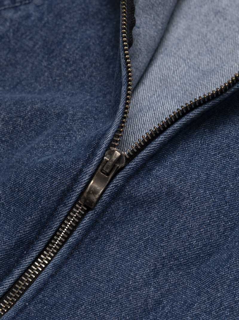 Áo Khoác Jean Trơn Dây Kéo Form Regular AK076 Màu Xanh