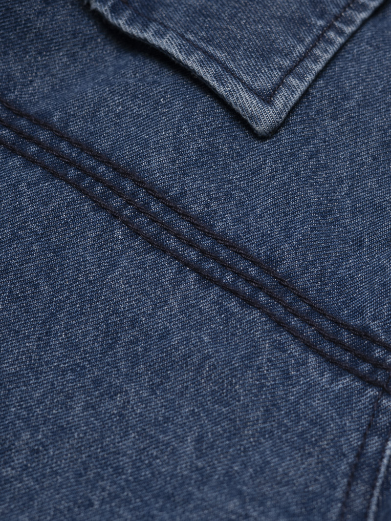 Áo Khoác Jean Trơn Dây Kéo Form Regular AK076 Màu Xanh