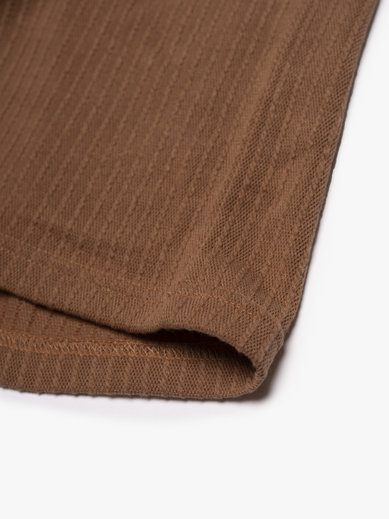 Áo Polo Dệt Kim Gân Nổi Form Regular PO176 Màu Nâu Nhạt