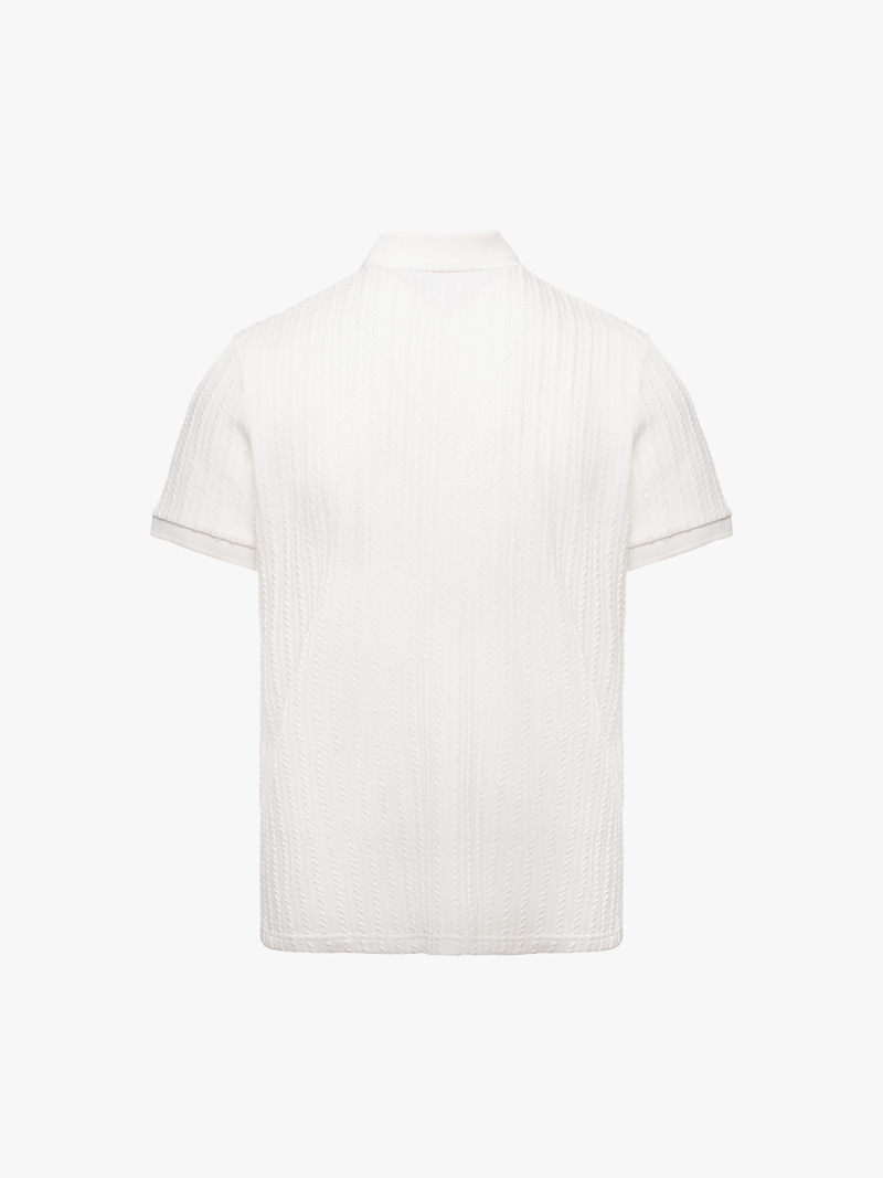 Áo Polo Dệt Kim Vặn Thừng Form Slimfit PO177 Màu Trắng