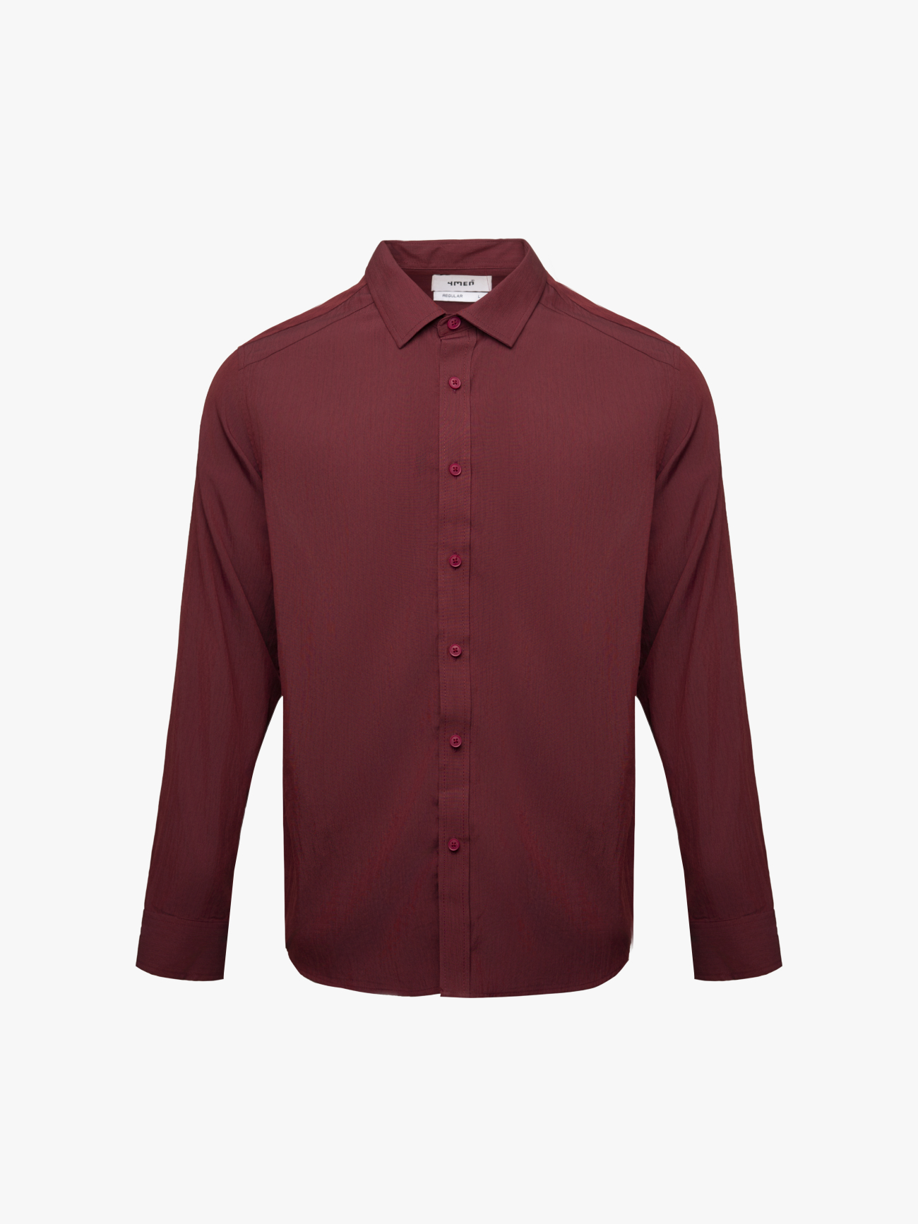 Áo Sơ Mi Tay Dài Linen Trơn Form Regular SM199 Màu Đỏ Đô