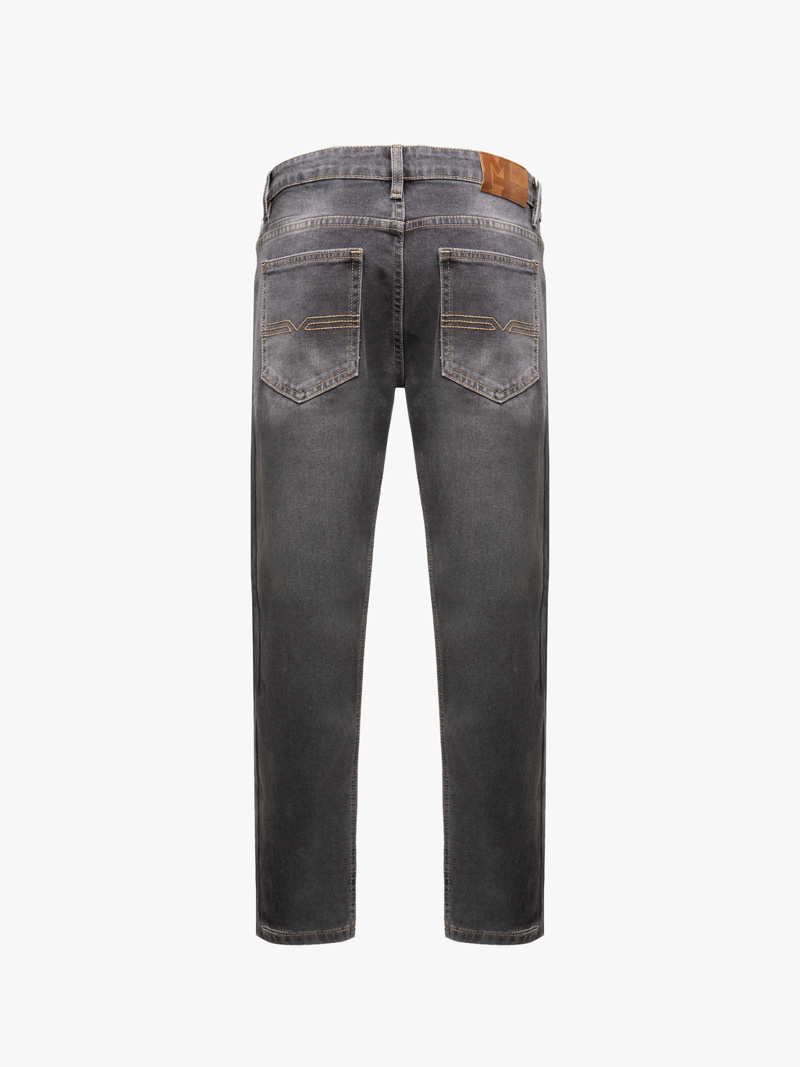 Quần Jean Rã Diễu Trang Trí Thêu 4M Form Regular QJ121 Màu Xám