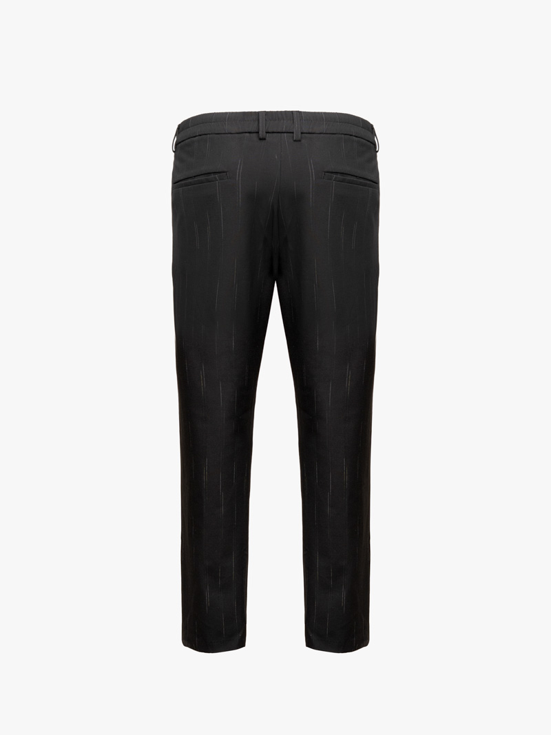 Quần Tây Sọc Vải Rayon Lưng Thun Form Regular QT072 Màu Sọc Đen