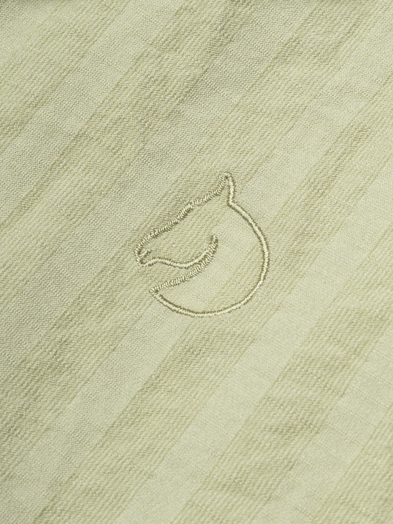 Áo Sơ Mi Cổ Cuban Thêu Đầu Ngựa Form Regular SM200 Màu Xanh