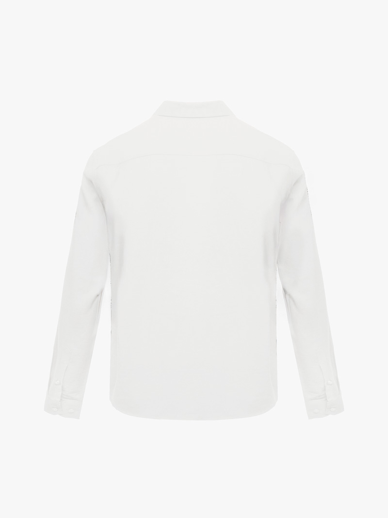 Áo Sơ Mi In Pattern Đầu Ngựa Form Regular SM201 Màu Trắng