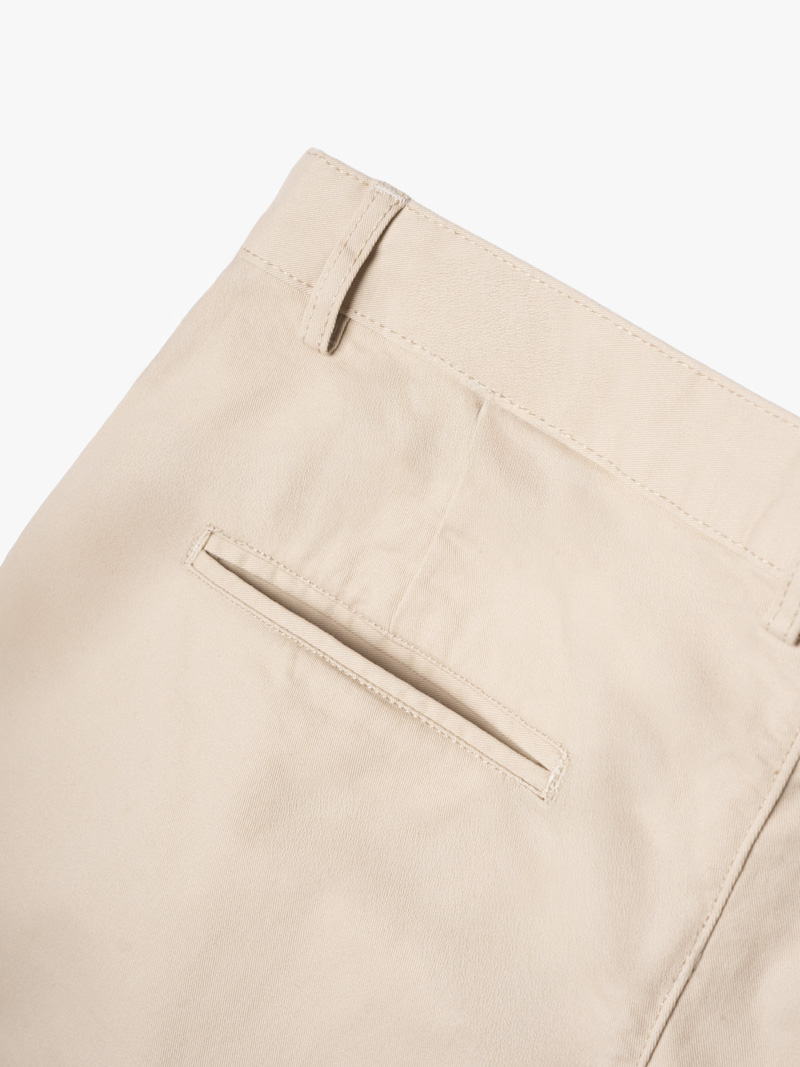 Quần Short Kaki Trơn Form Straight QS081 Màu Be