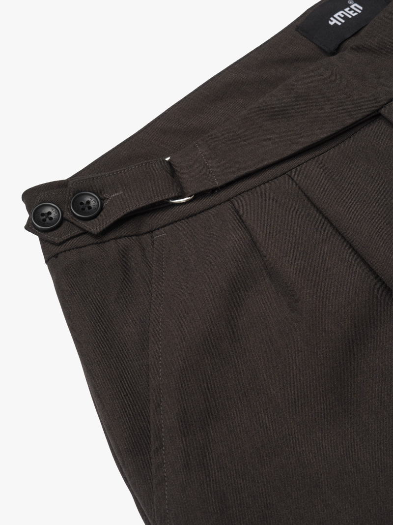 Quần Short Sidetab Trơn Form Straight QS083 Màu Nâu Đậm