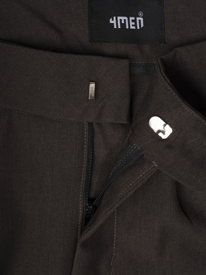 Quần Short Sidetab Trơn Form Straight QS083 Màu Nâu Đậm