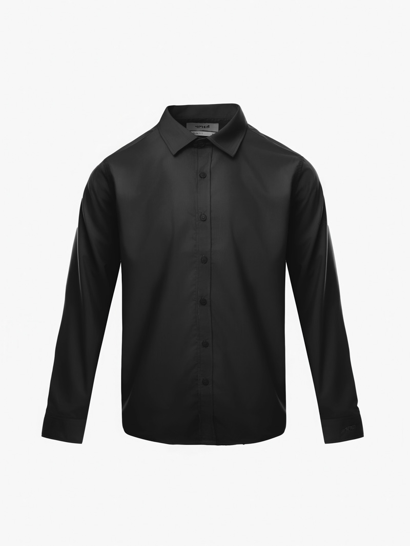 Áo Sơ Mi Trơn Vải Modal Ít Nhăn Form Slimfit SM079 Màu Đen