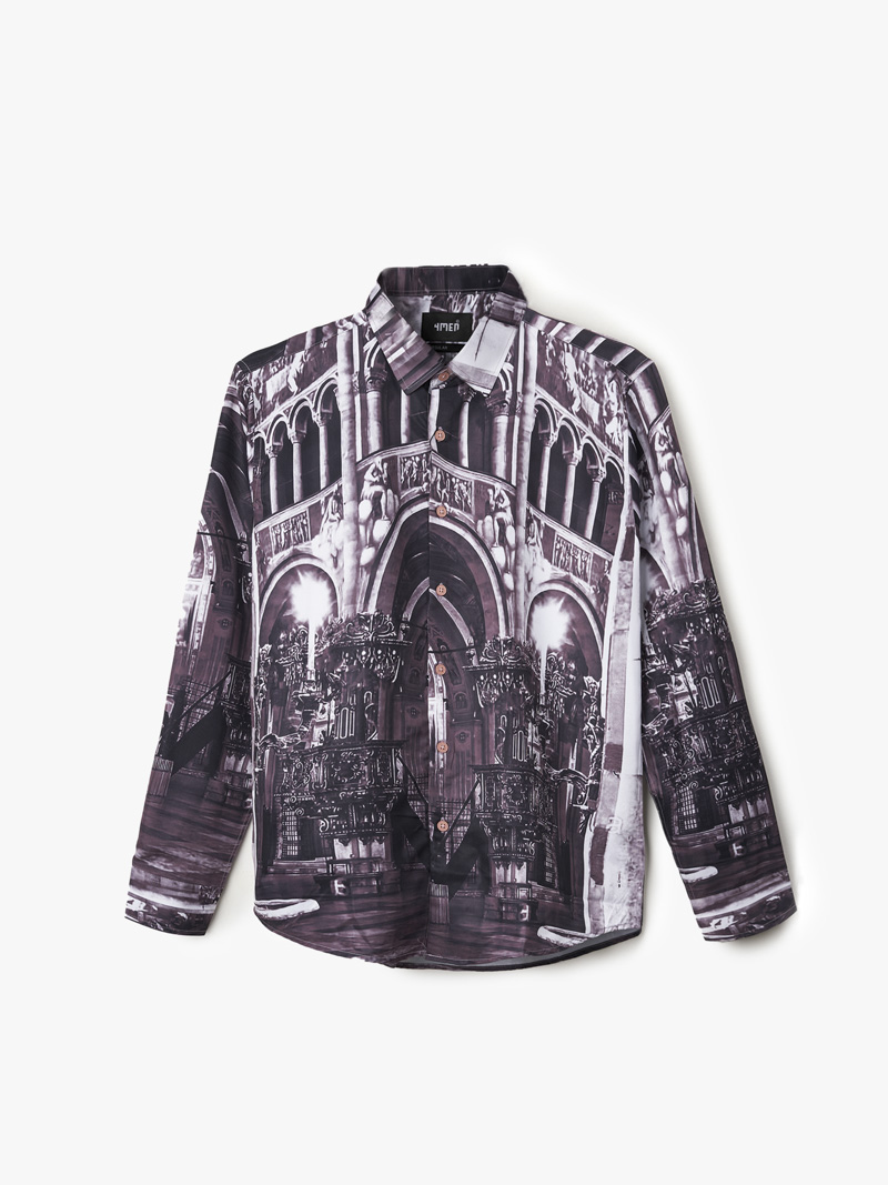 ao so mi in hoa tiet sm084 mau den