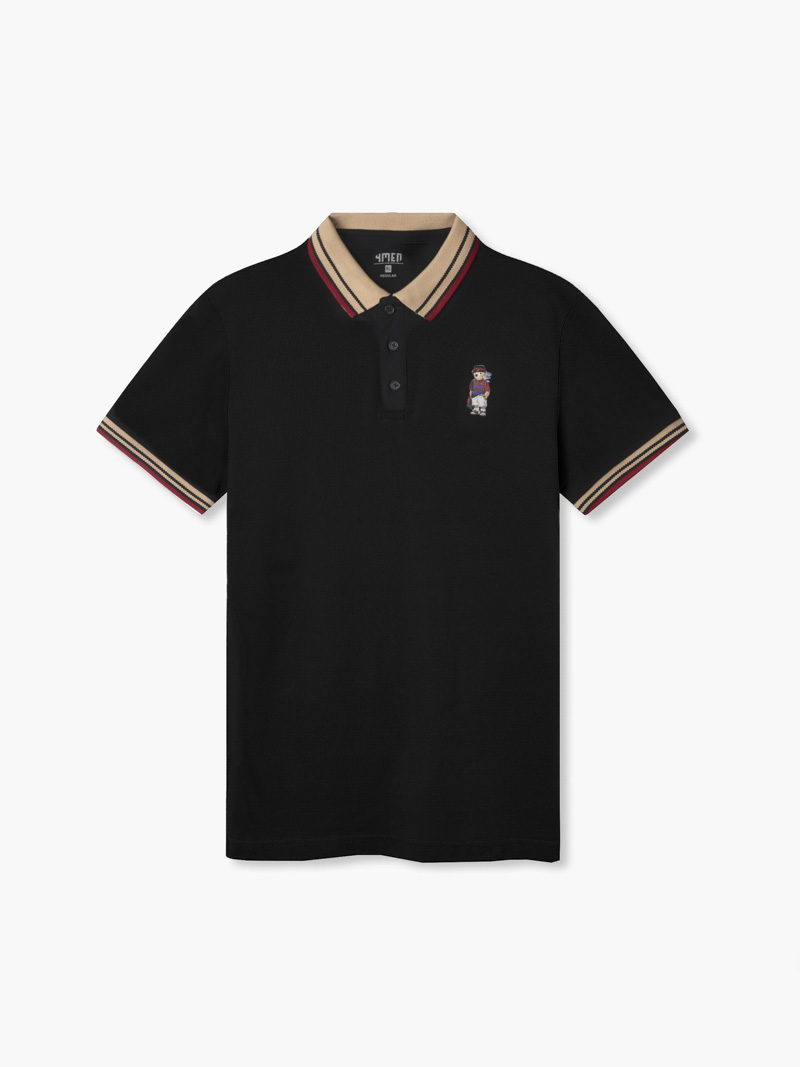 ao polo regular bear golf po072 mau xanh co vit