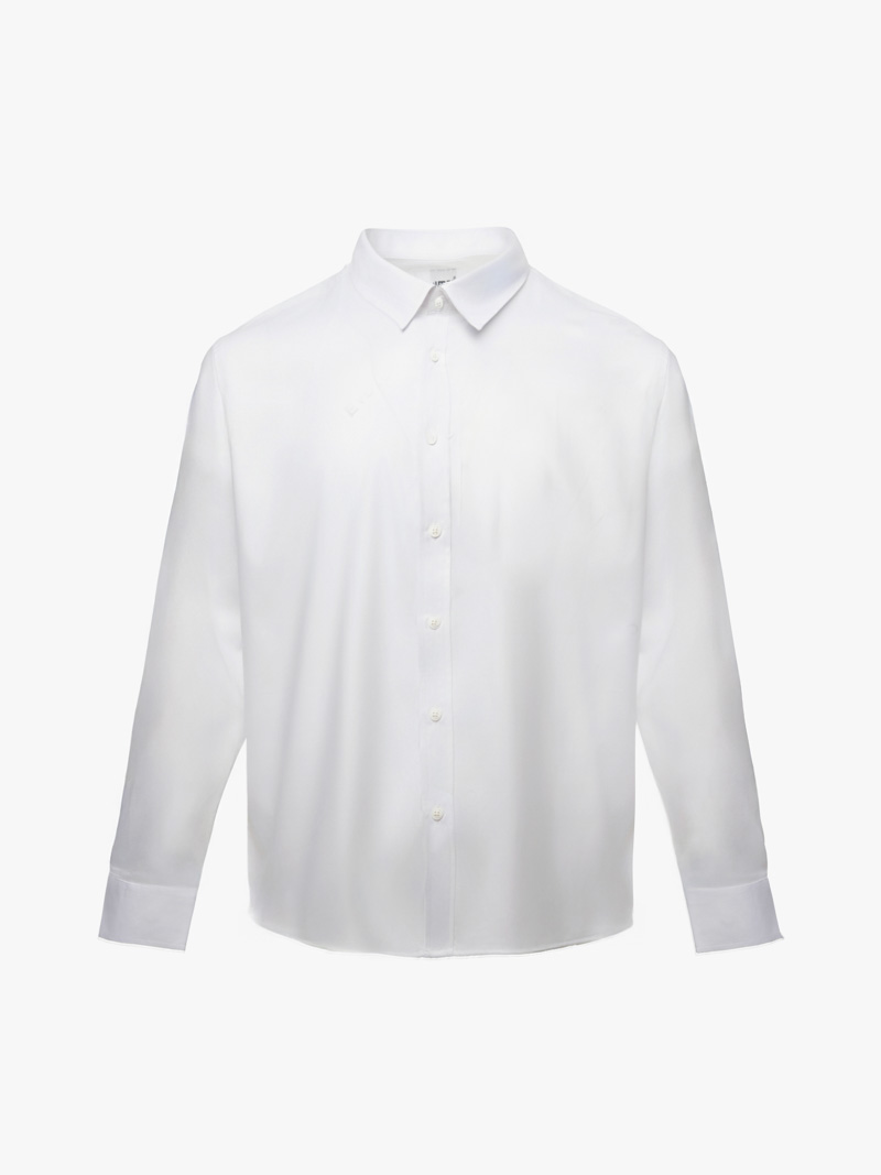 Áo Sơ Mi Trơn Tay Dài SM088 Màu Trắng Kem