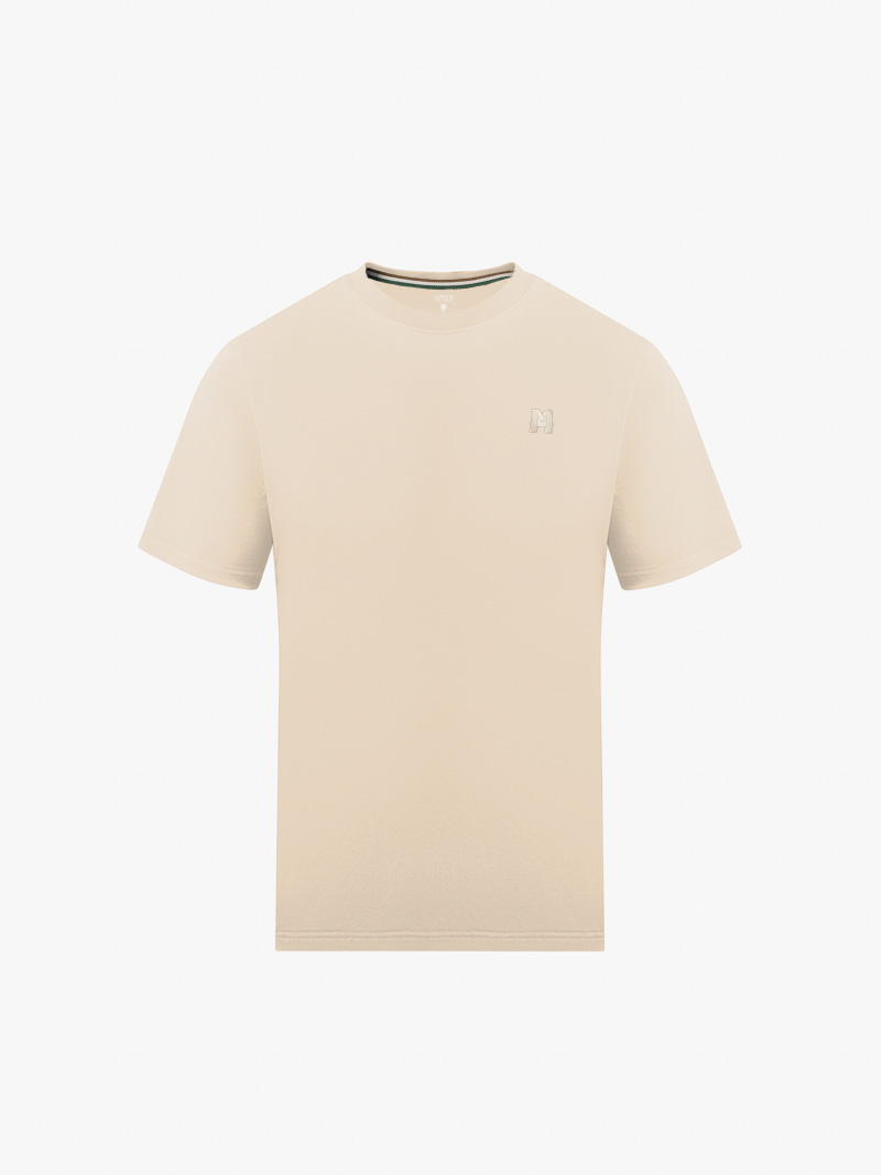 Áo Thun Cổ Tròn Trơn Form Slimfit AT132 Màu Be