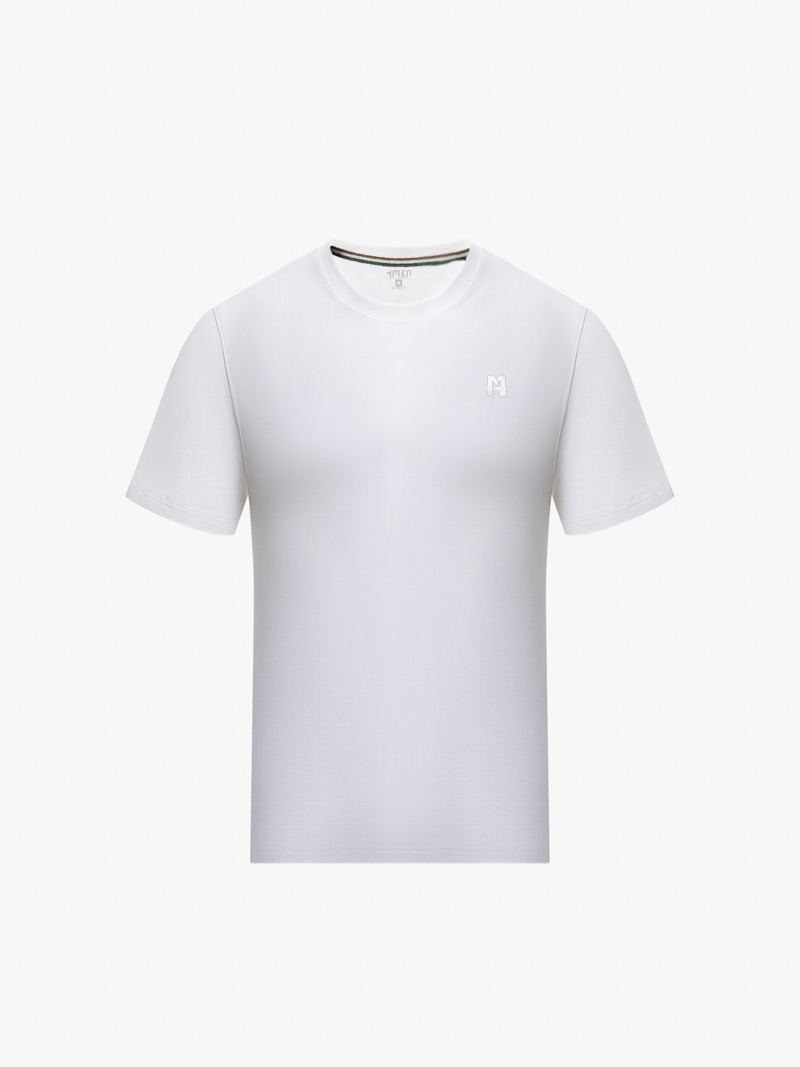 Áo Thun Cổ Tròn Trơn Form Slimfit AT132 Màu Trắng