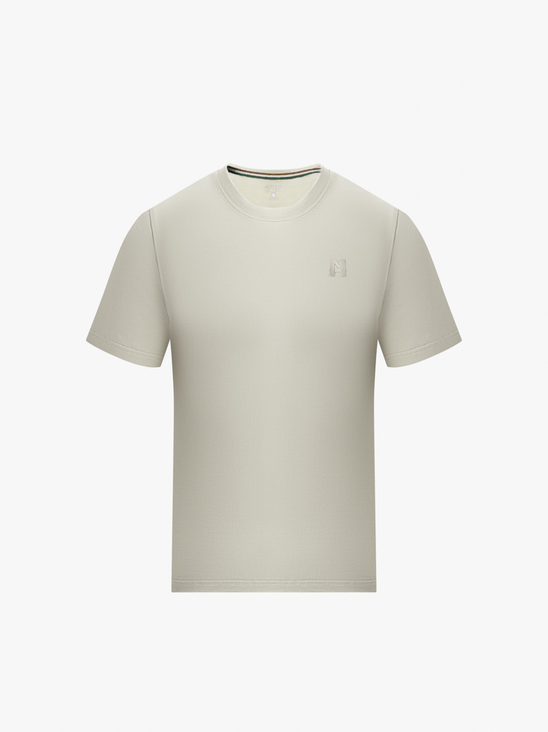 Áo Thun Cổ Tròn Trơn Form Slimfit AT132 Màu Xám Xanh