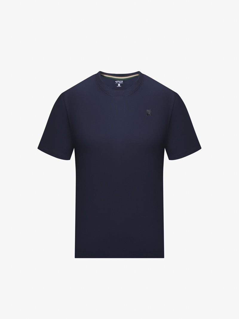 Áo Thun Cổ Tròn Trơn Form Slimfit AT132 Màu Xanh Đen