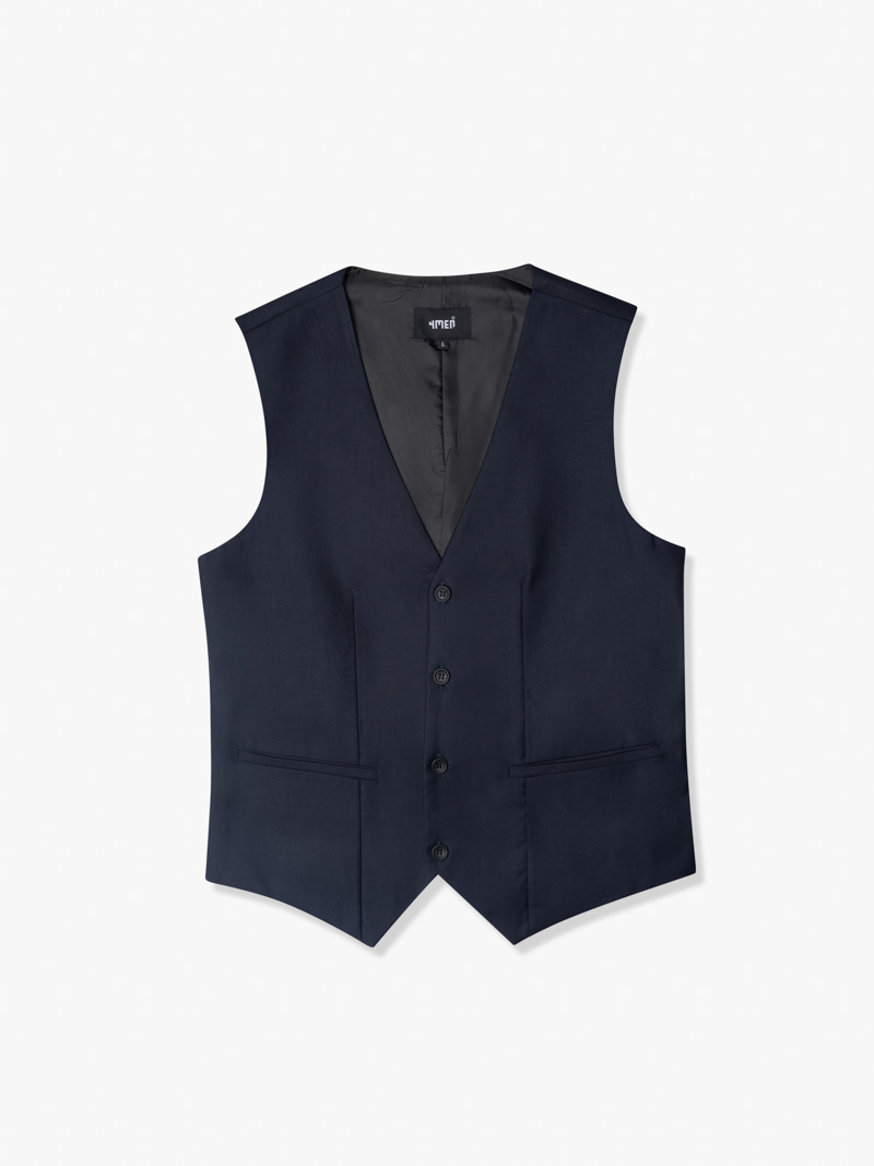 Áo Gile Trơn 4 Nút Form Slimfit AG036 Màu Xanh Đen