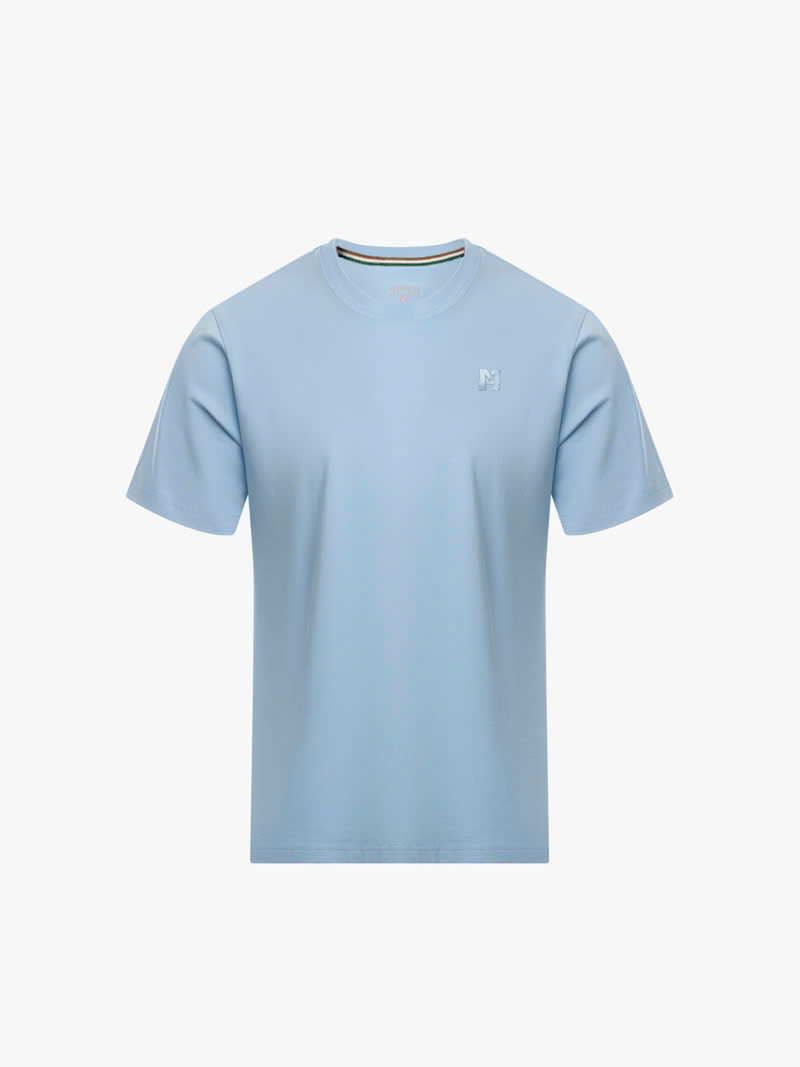 Áo Thun Cổ Tròn Trơn Form Slimfit AT132 Màu Xanh Biển