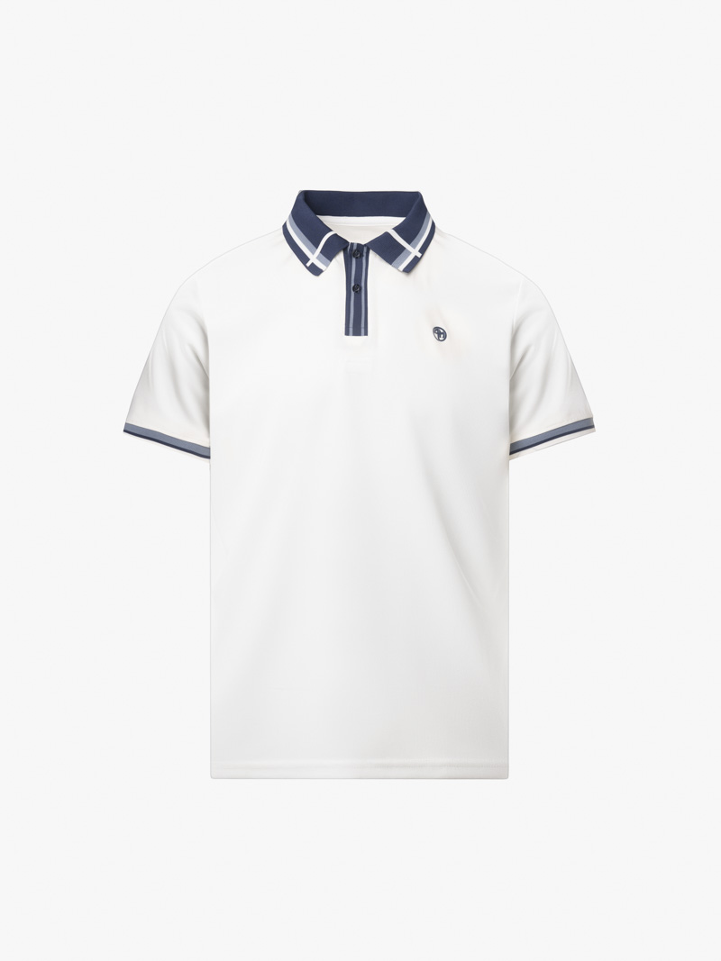 Áo Polo Rayon In Logo Tròn 4M Form Regular PO160 Màu Trắng