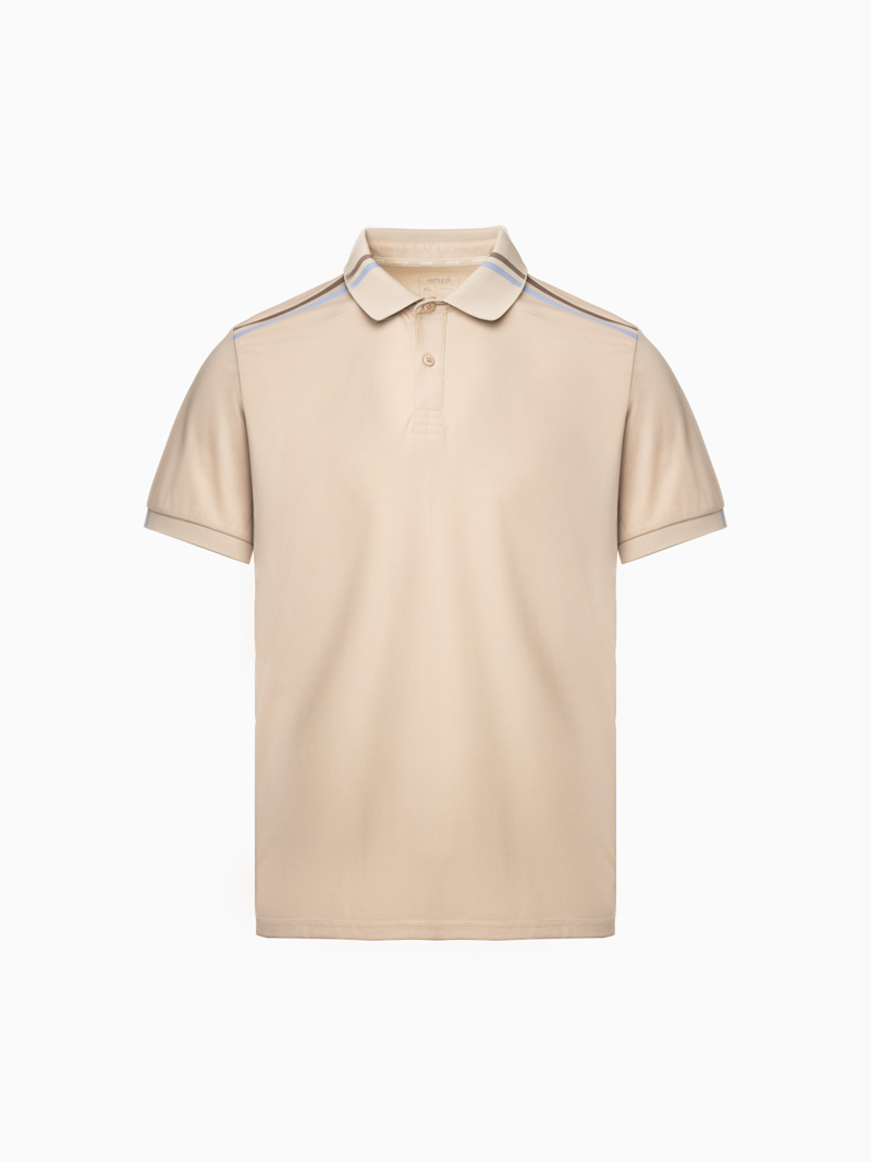 Áo Polo Rayon Phối 2 Sọc Ở Vai Form Regular PO158 Màu Be
