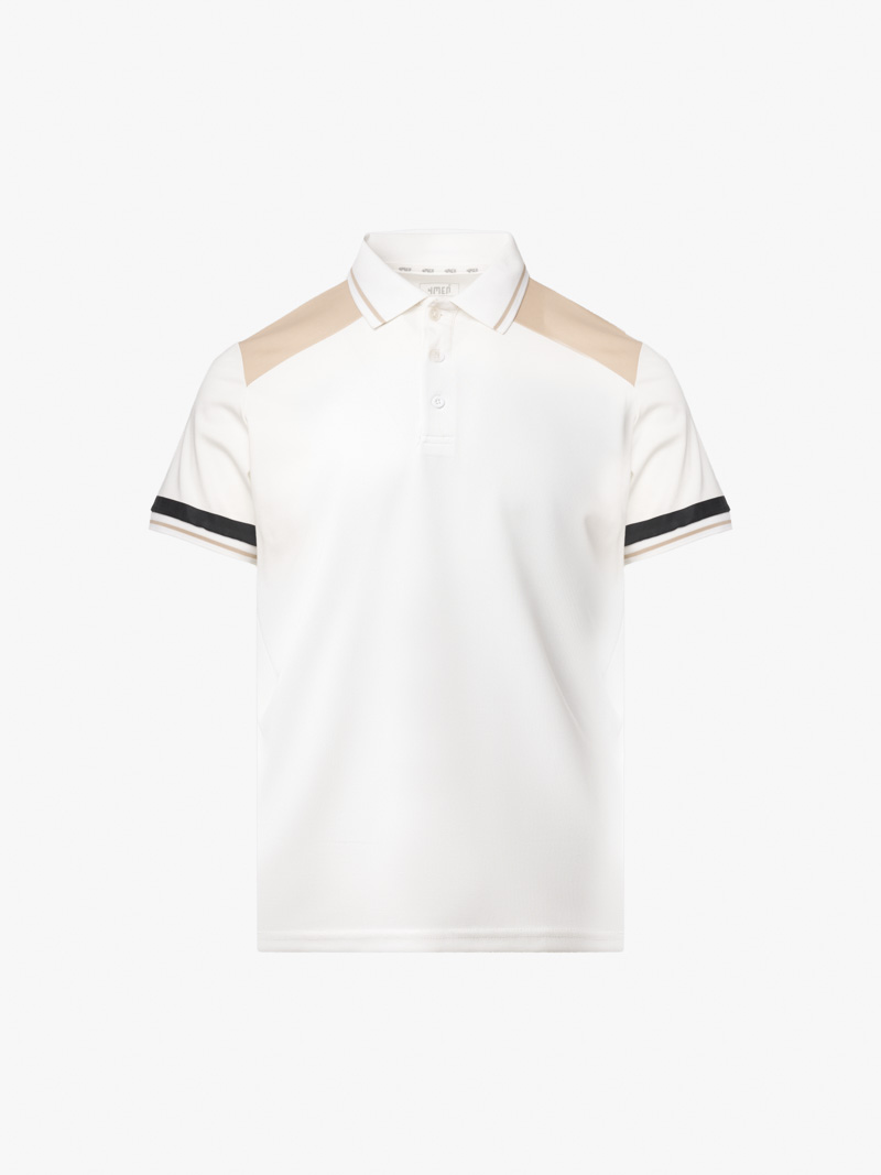 ao polo rayon ra phoi form slimfit po159 mau trang