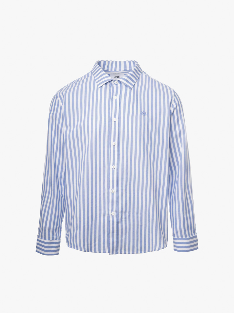 ao so mi oxford soc xanh theu banh lai form tailored sm183 soc xanh bien