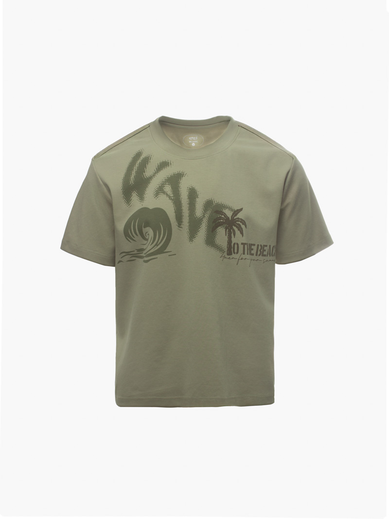 ao thun in chu wave to the beach form relax at174