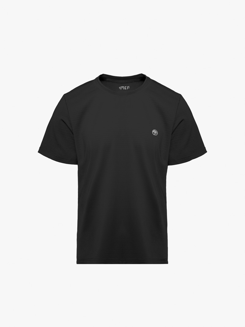 Áo Thun Thể Thao In Logo 4M Tròn Form Regular AT175 Màu Đen