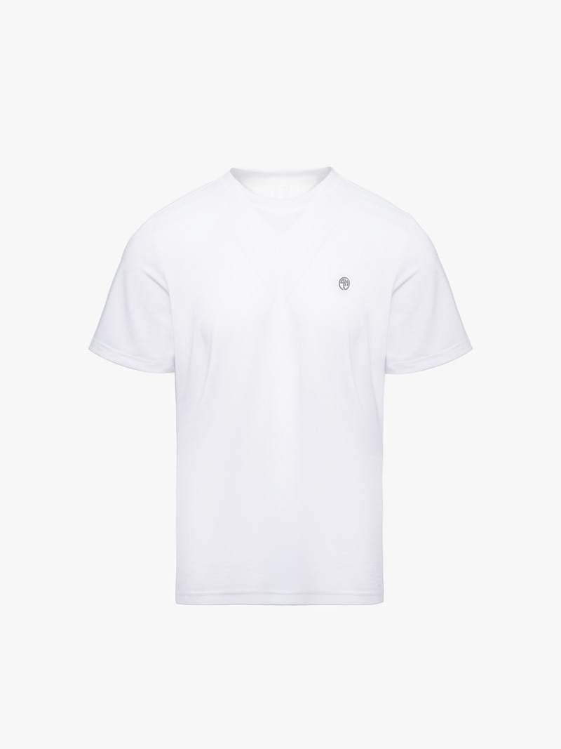 Áo Thun Thể Thao In Logo 4M Tròn Form Regular AT175 Màu Trắng