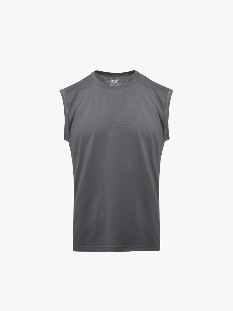 Áo Ba Lỗ In Logo 4MEN Club Sau Lưng Form Regular AT179 Màu Xám