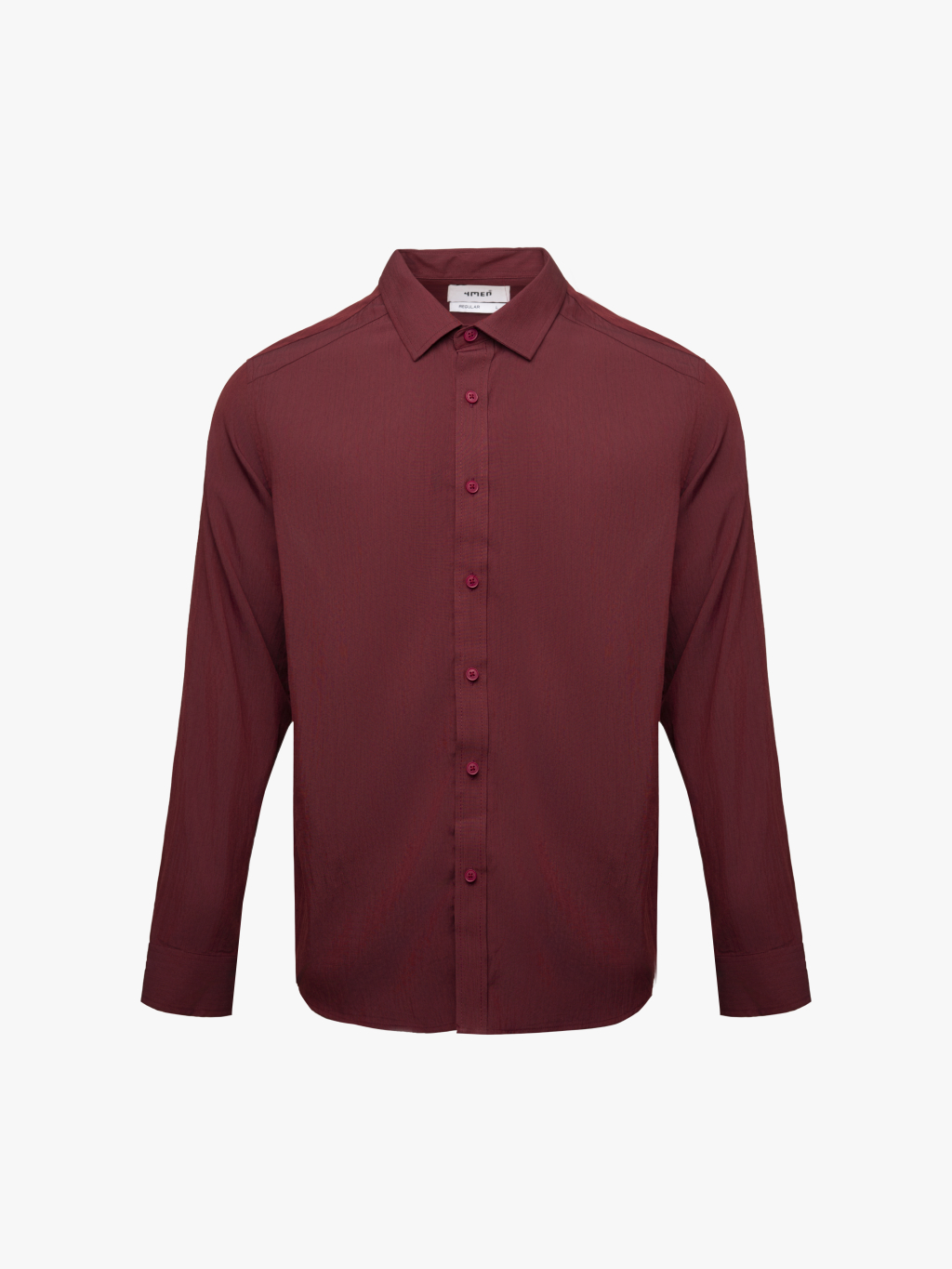 Áo Sơ Mi Tay Dài Linen Trơn Form Regular SM199 Màu Đỏ Đô