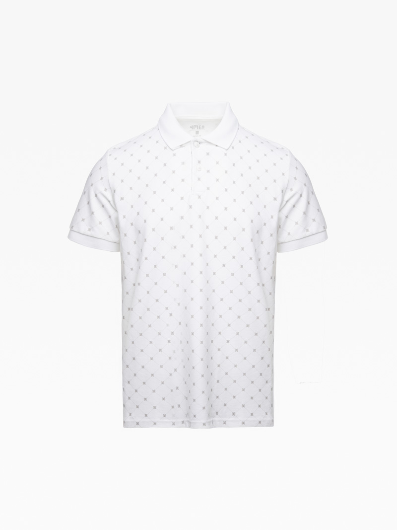 Aó Polo In Pattern Ngựa Form Regular PO180 Màu Trắng